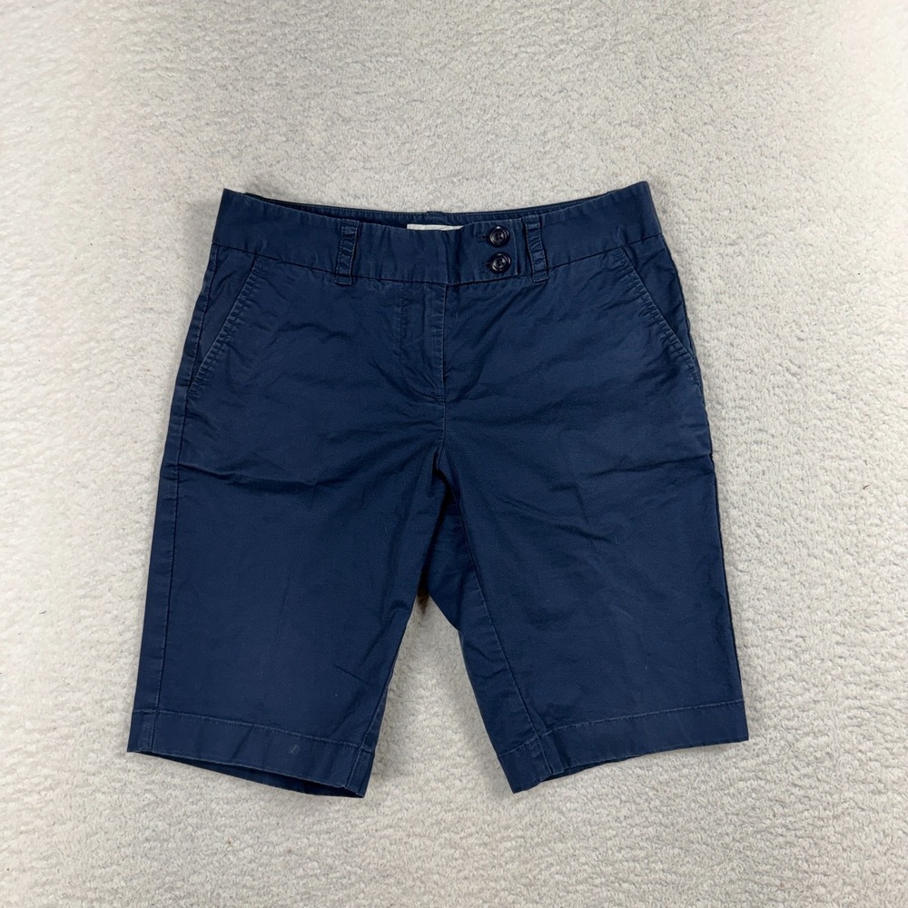 Vineyard Vines Navy Blue Cuffed Bottom Chino Shorts Womens 0 (28x10) Preppy